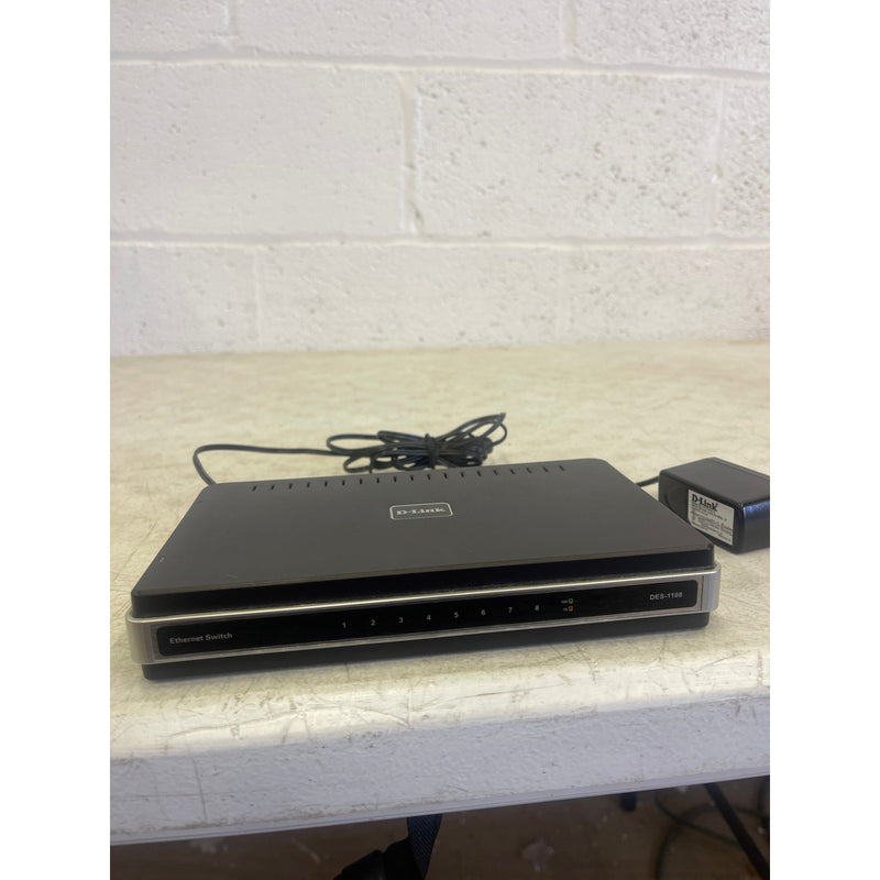 D-Link Ethernet Switch, 8 Ports, 120V, 60Hz, DES-1108