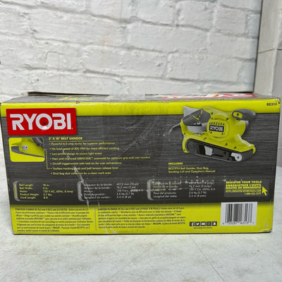 RYOBI 6 Amp Corded 3 in.W x 18 in.L Portable Belt Sander, 820 FRM, Low Profile