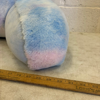 Soft Plush Backrest Pillow, 30"W x 15"H, Reading Pillow - Blue Tie Dye Design