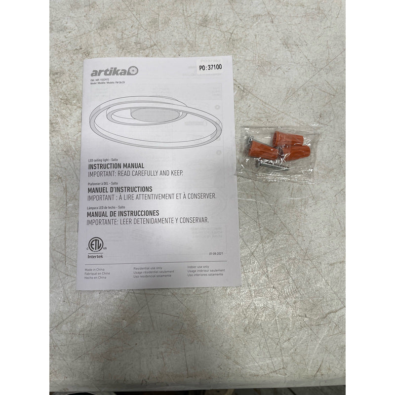Artika Salto Flush Mount Ceiling Light Fixture 15W LED Modern Swirl, Chrome