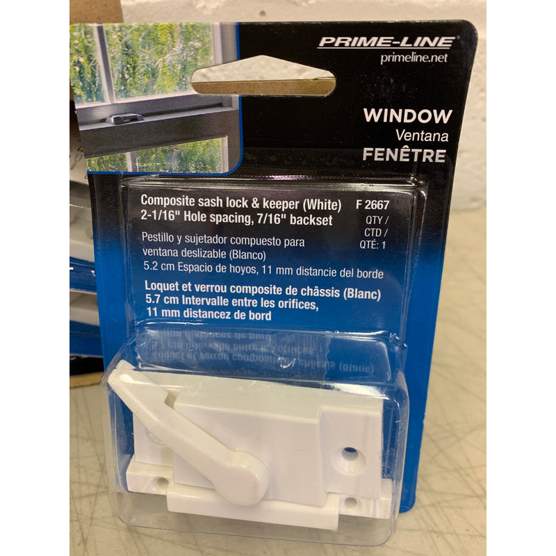 (PACK OF 6) Prime-Line Window Sash Lock for Vinyl Windows, White