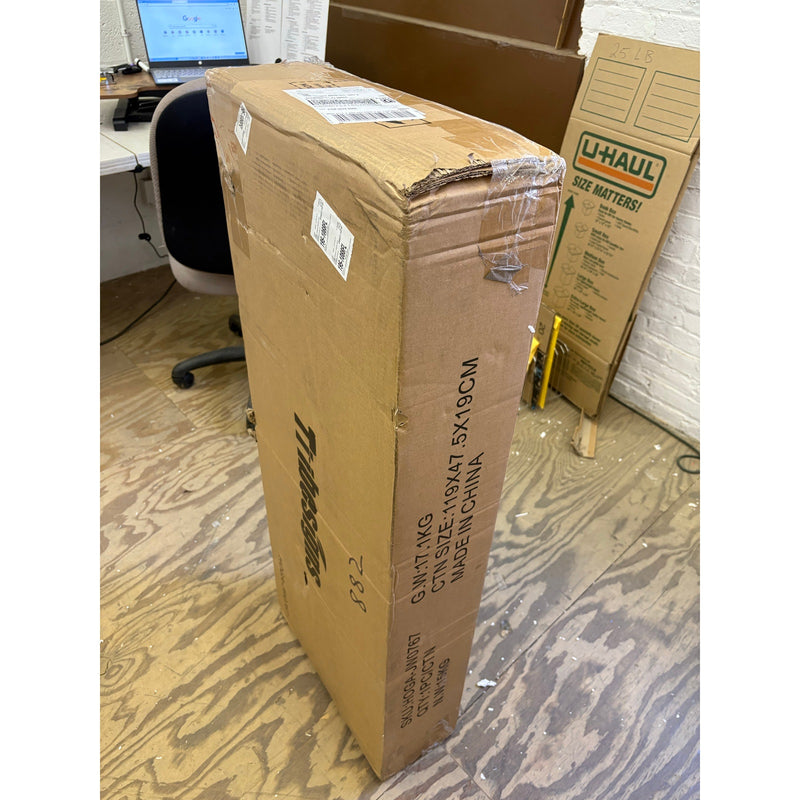 Tribesigns 41.3" Console Table, Industrial 4-Tier Sofa Table w Circle Base Brown