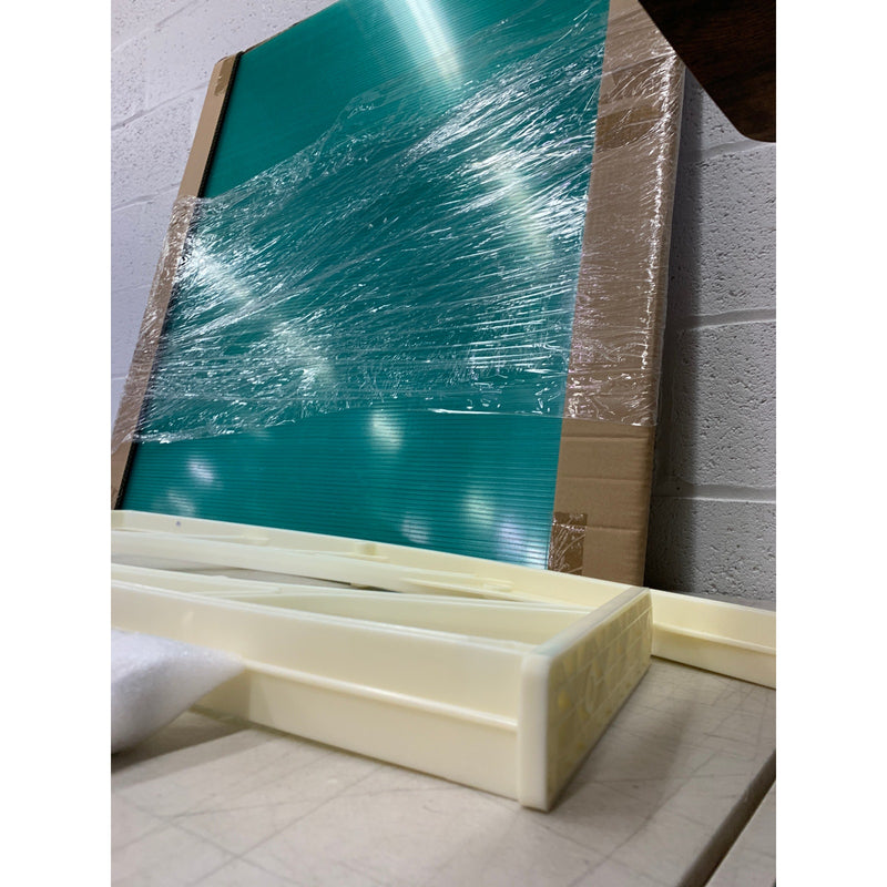 Yescom Door Window Awning 40"x36" GREEN & White Whole One-Piece Polycarbonate