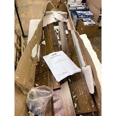 Tribesigns 63" Console Table, Farmhouse Wooden Sofa Table, Brown, Missing Screws