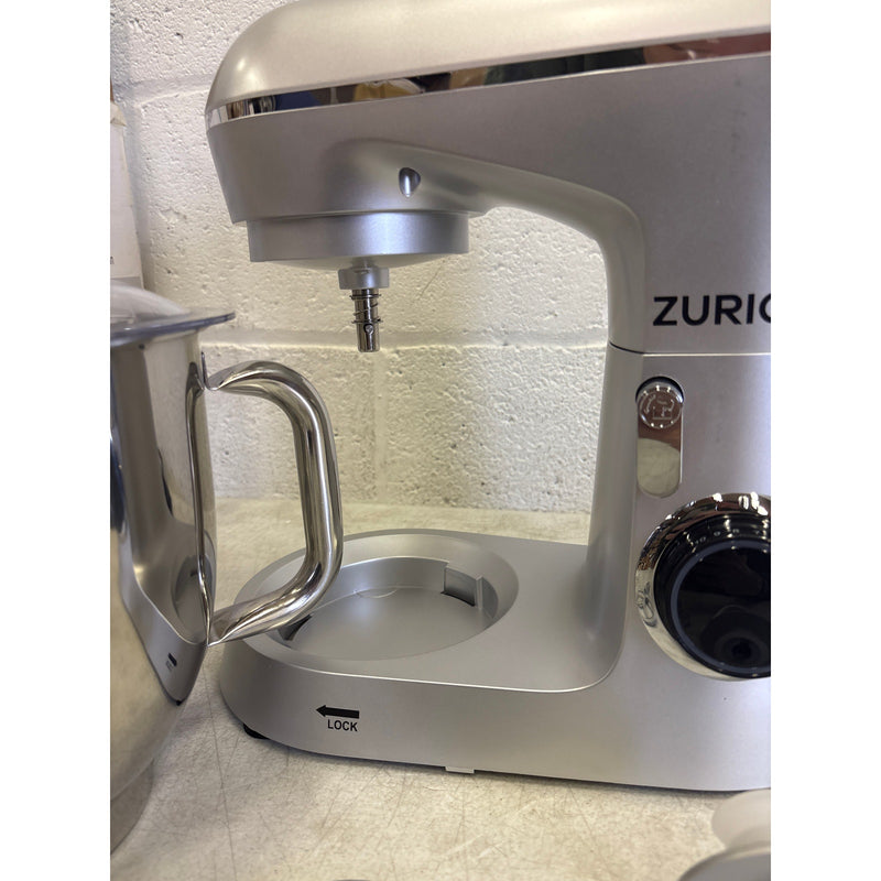 Zurio Stand Mixer with Egg Whisk, Flat Beater & Dough Hook - SM-1531NP, Silver