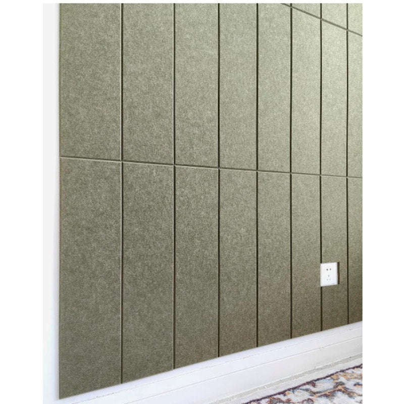 DECORITA Shiplap Felt Wall Panels 23-SqFt Interior Wall Decor, Olive Green 24pcs