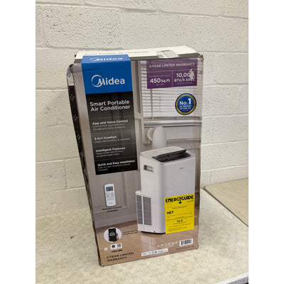 Midea Smart Air Conditioner 10,000 BTU DOE Portable w Wheels 450 SqFt, Unit Only