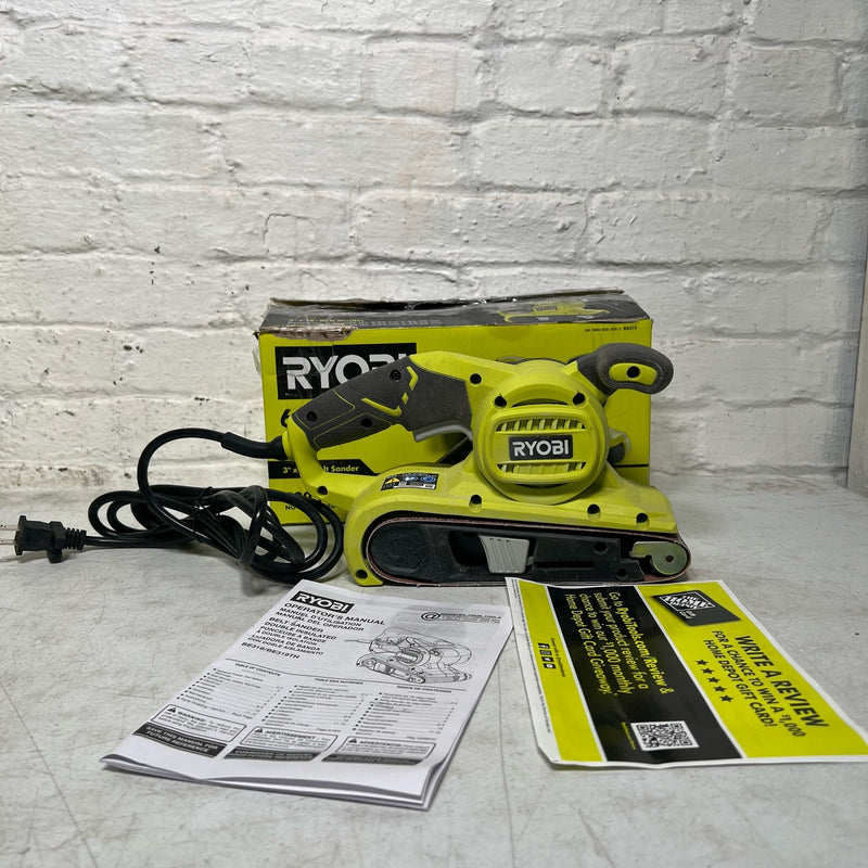 RYOBI 6 Amp Corded 3 in.W x 18 in.L Portable Belt Sander, 820 FRM, NO DUST BAG