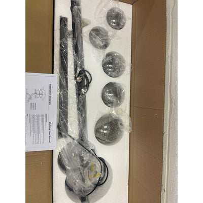 Bepuzz Chandelier 5-Light Glass Globe Pendant Light Fixtures 2-Ring Circular LED