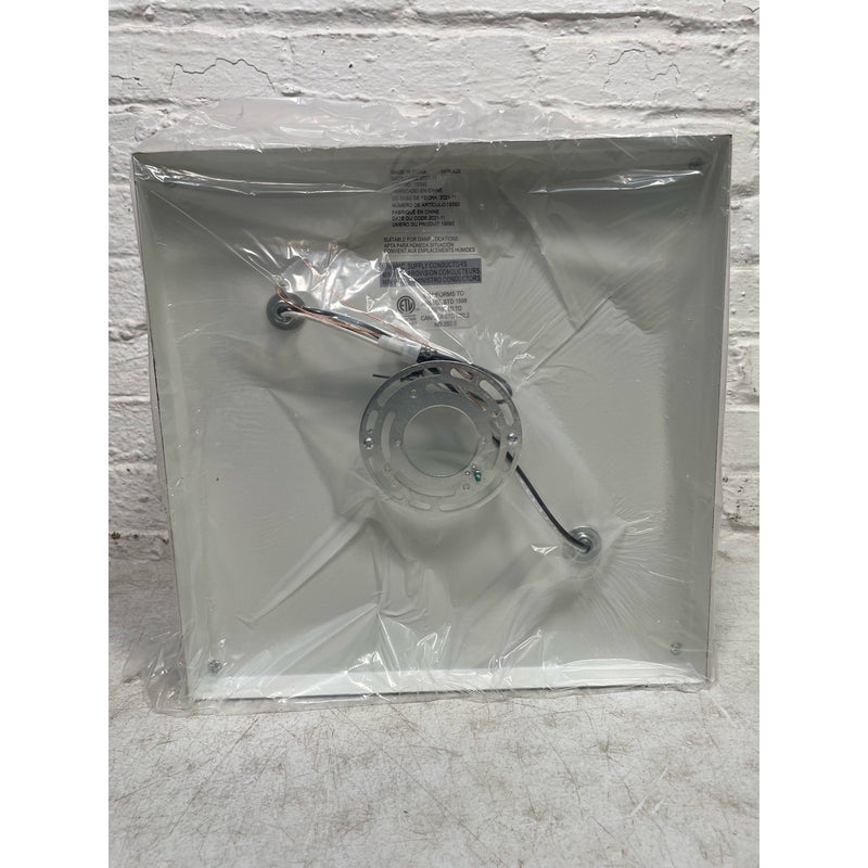 Hunter Gablecrest 13.5 in. 2-Light Fixture French White/Concrete Flush Mount