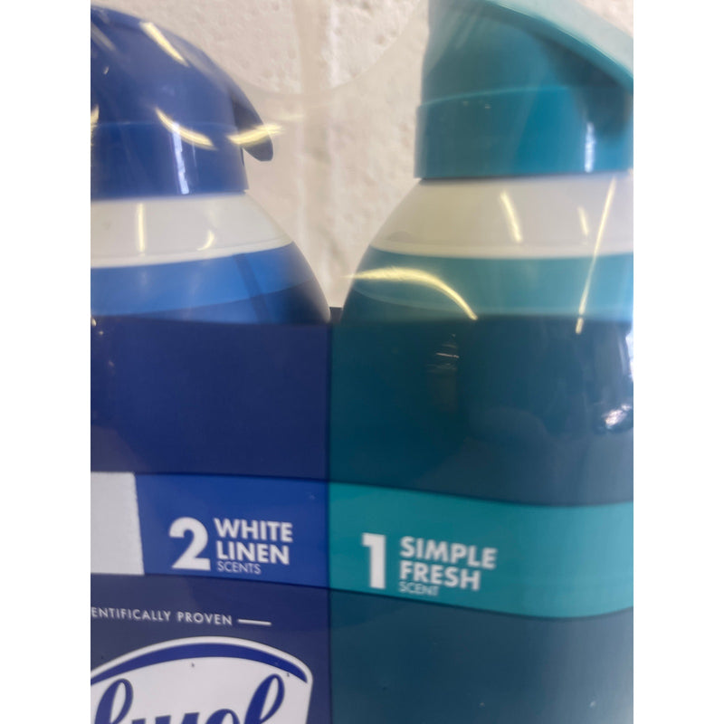 Lysol Air Sanitizer Spray White Linen (2) & Simple Fresh (1) Scent 36 oz 3 Count