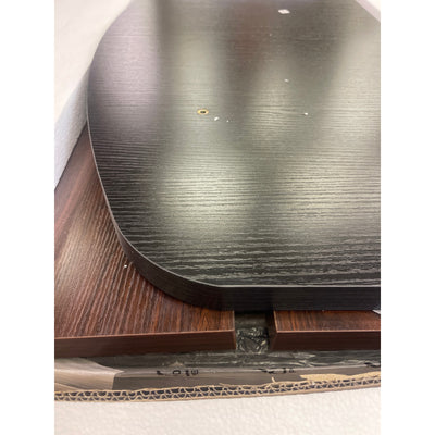 Tribesigns 70.86" Oval Executive Desk Modern Computer Table, Brown & Black