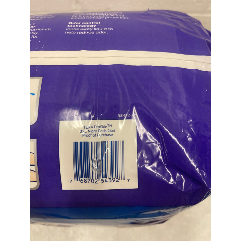 Tena Proskin Women Overnight Pads 3XL 24Ct - Odor Control - Soft - Night Pads