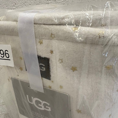 UGG Avery Stars 2-Piece Storage Square Bin & Round Waste Bin, Soft Fuzzy - White