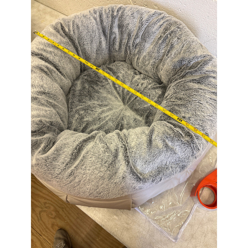 Koolaburra by Ugg Donut Dog Bed for Medium Size, 28" Round Non-Slip, Soft - Gray