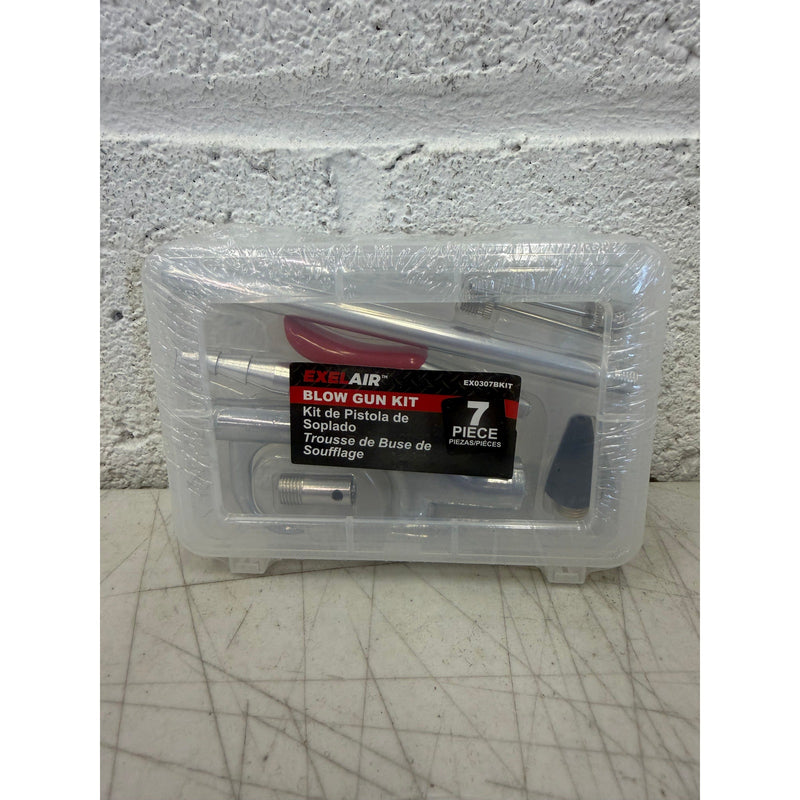 Milton ExelAir Blow Gun & Air Accessory Kit, 7-Piece, 1/4" Fitting, EX0307BKIT