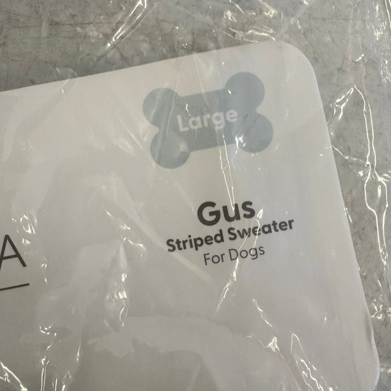 Koolaburra by UGG Pet Gus Striped Dog Sweater 17-18" Collar, Brown/White - Large