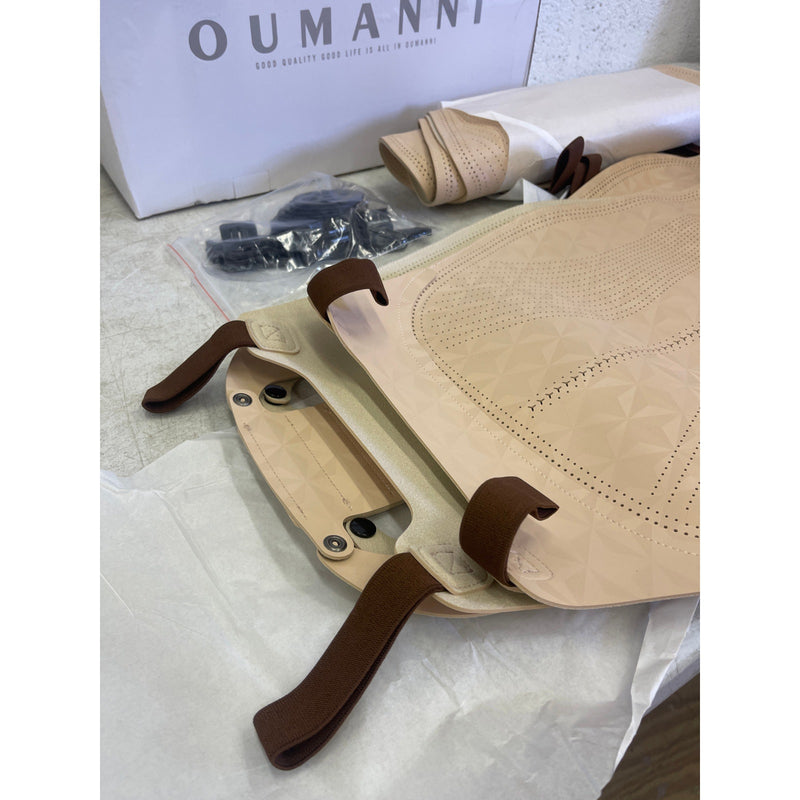 OUMANNI Seat Covers Universal Fit Breathable Suede 2 Front Seat/Headrest Beige