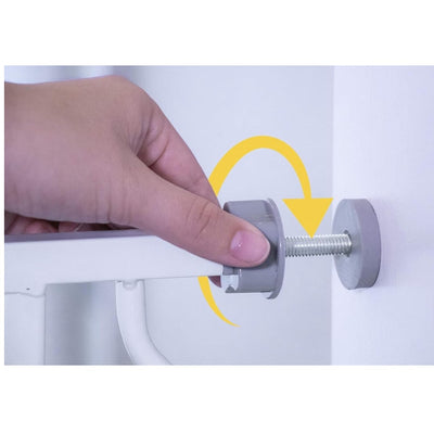 Regalo Baby Pet Gate Easy Step Metal Walk-Through Gate, White, 30"Hx29-38"W