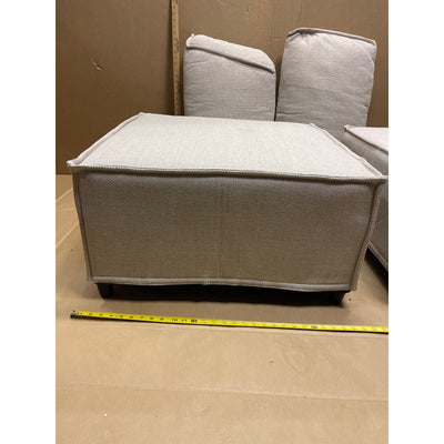 28 x 28 x 16" H Set-of-2 Ottomans w Legs, Living Room Furniture, Beige