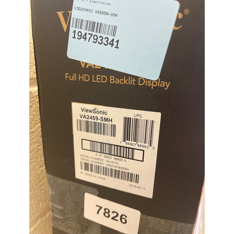 ViewSonic 24" IPS 1080p 100Hz Monitor FreeSync HDMI VGA Inputs VA2459-SMH