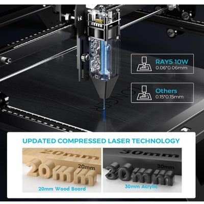 Longer RAY5 Laser Engraver, Laser Engraver 10W Engraving Area 15.75"x15.75"