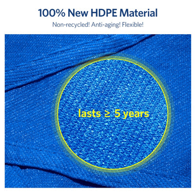 Quictent 20x16 ft Shade Sail with Hardware Kit Rectangle Sun Shade Sail - Blue