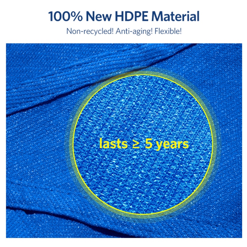 Quictent 20x16 ft Shade Sail with Hardware Kit Rectangle Sun Shade Sail - Blue