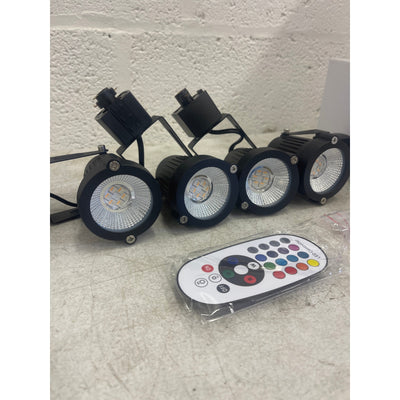 EAGLOD RGBW Track Light Heads, H Type w Remote, 120V Multicolor LED 4Pack Black