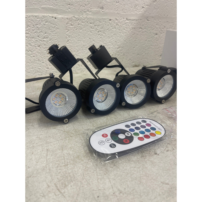 EAGLOD RGBW Track Light Heads, H Type w Remote, 120V Multicolor LED 4Pack Black