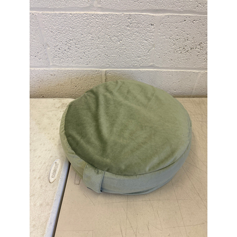Florensi Round Meditation Cushion, Soft, Side Handle, 16 x 5 Inches, Sage Green