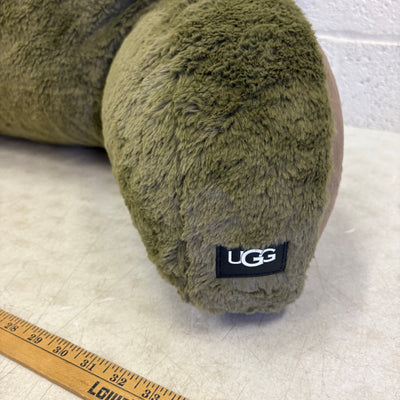 UGG Plush Backrest Pillow, 36"W x 20"H Reading Pillow Soft - Green Fuzzy Design