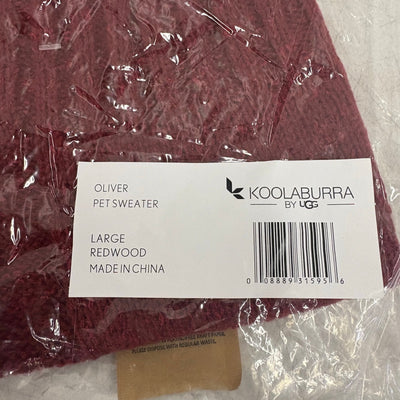 Koolaburra by UGG Pet Oliver Sweater Dog Jacket 17-18" Collar, Red - Large