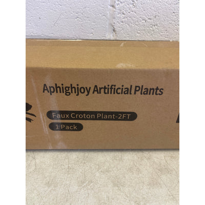 Fake Plant Artificial Croton 23.6'' Tall Colorful Leaves Faux Croton Palm Tree