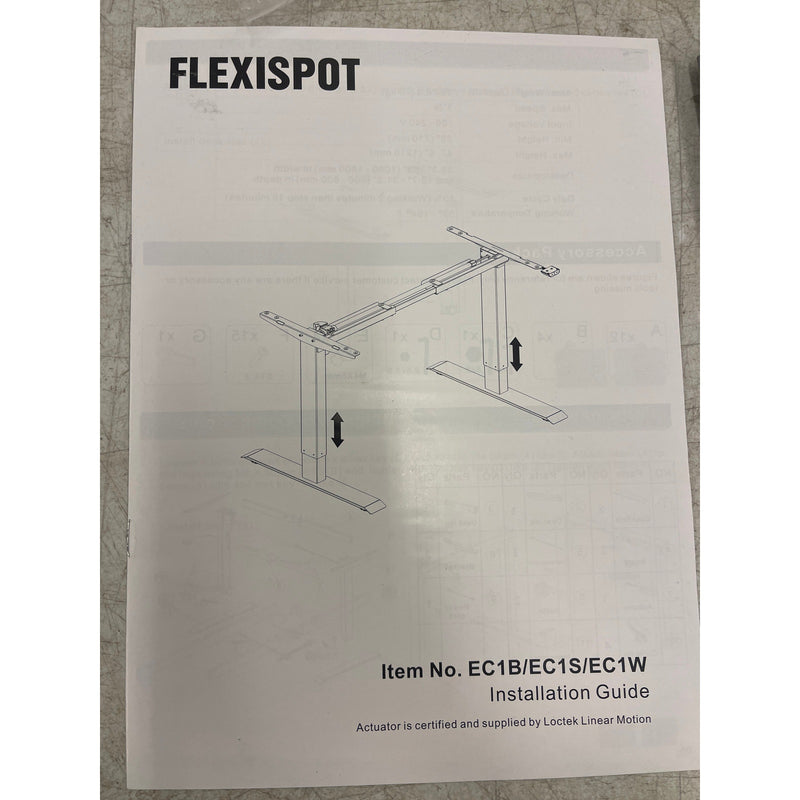 FLEXISPOT Sit & Stand Desk Frame w 2-Button Electric Controller EC1S Silver