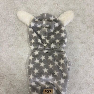 UGG Avery Small Glacier Gray Stars Hooded Soft Dog Pajama - 9-11" Collar