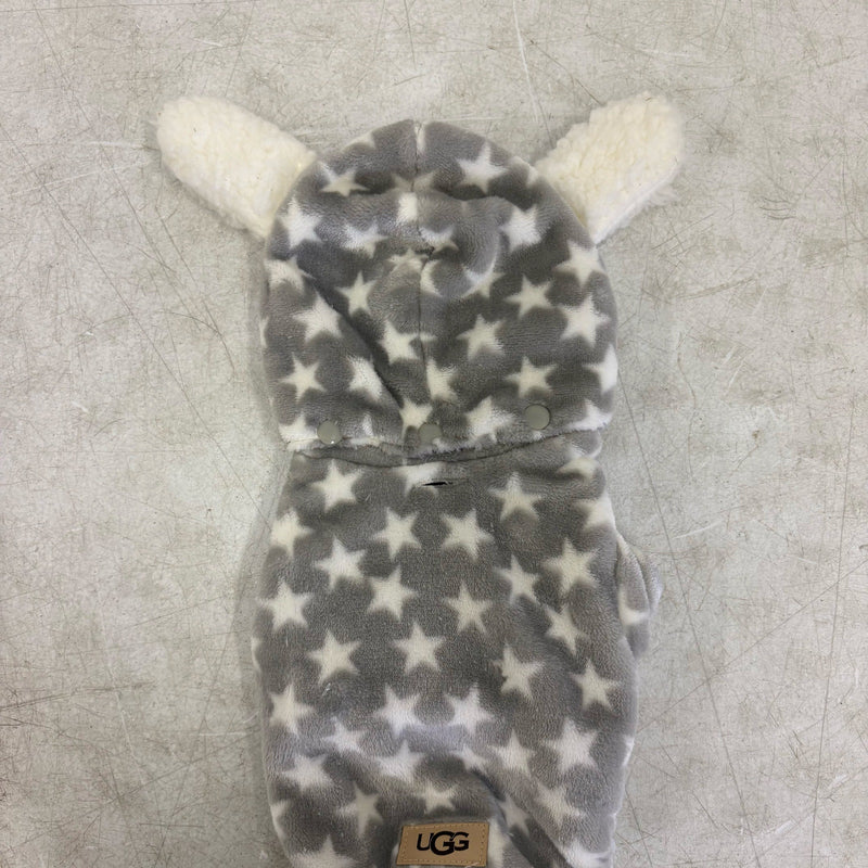 UGG Avery Small Glacier Gray Stars Hooded Soft Dog Pajama - 9-11" Collar