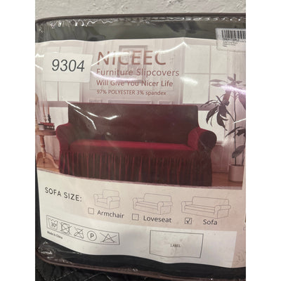 NICEEC Sofa Cover Super Soft 1-Piece Black Sofa Slipcover Protector with Skirt