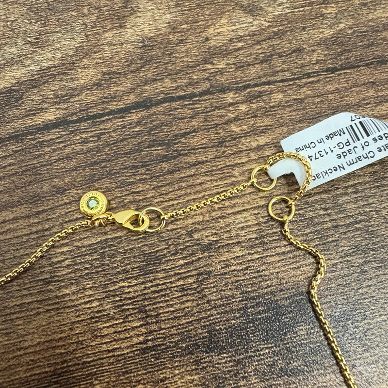 Julie Vos Rainbow Delicate Charm Necklace 24K Gold Plated - Shades of Jade