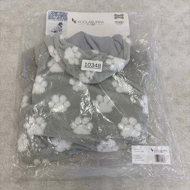 Koolaburra by UGG Pet Maggie Paw Hoodie Dog Jacket 20-21" Collar, Gray - XL