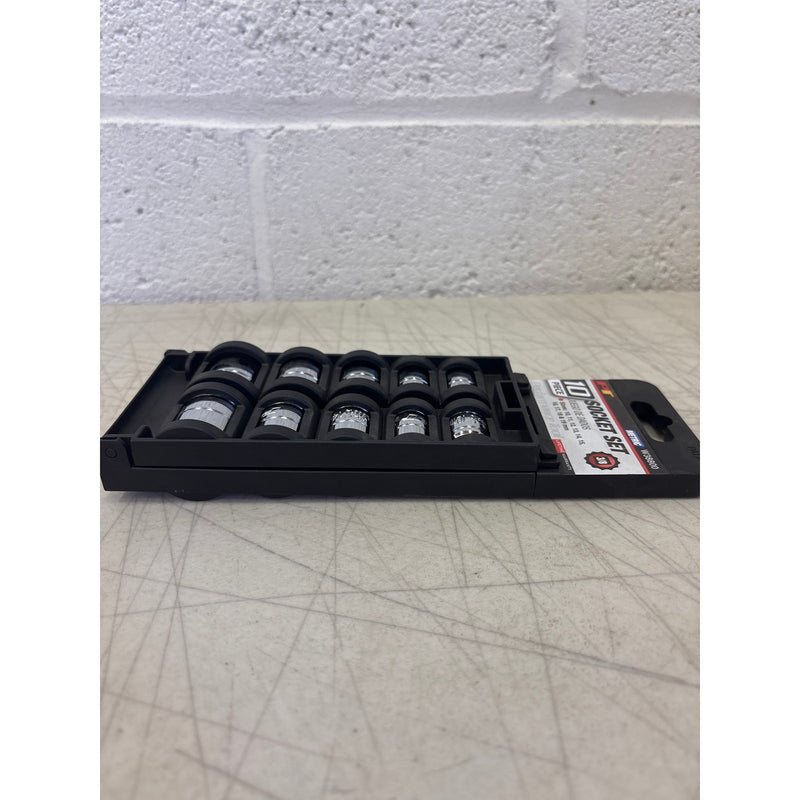 Performance Tool 10 Piece 3/8 in. Drive 12pt Metric Socket Set, 10mm to 19mm