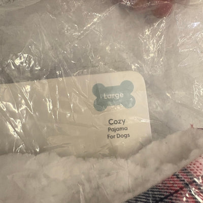 Koolaburra by UGG Pet Cozy Dog Pajama w Hood 17-18" Collar Red Plaid - Large