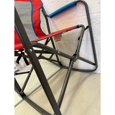 Northroad Outdoor Freestyle Portable Folding Rocking Chair, Arm Rests, Red&Blue