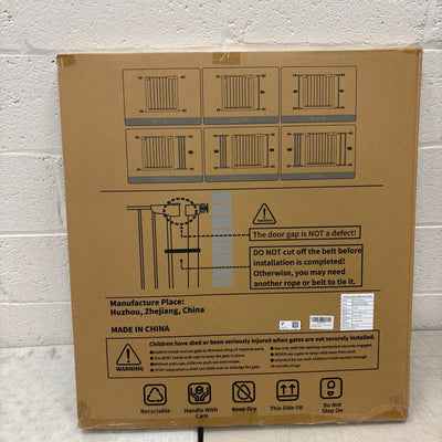 Cumbor 29.7-46" Wide Baby Gate Self Closing Dog Gate Pressure Mounted - Black