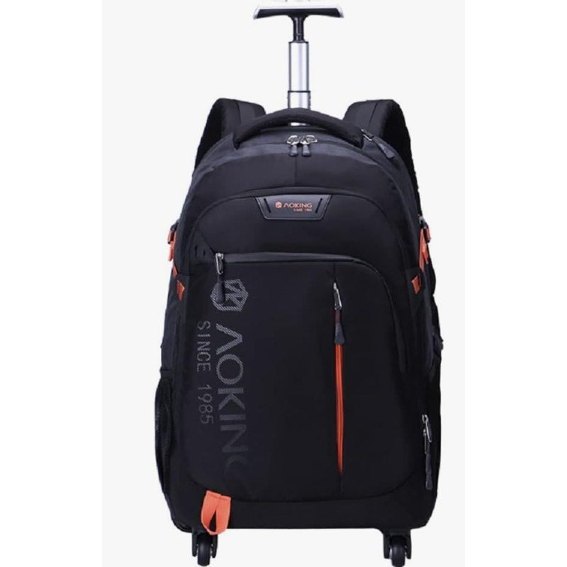 Aoking 22" Travel Backpack with Wheels & Handle - Black with Orange SLN67056-1