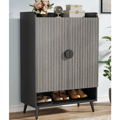 Tribesigns - 7-Tier Shoe Cabinet, Adjustable Shoe Storage Organizer w 2 Doors