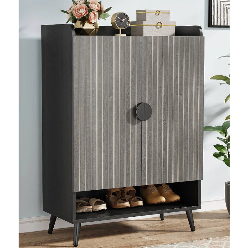 Tribesigns - 7-Tier Shoe Cabinet, Adjustable Shoe Storage Organizer w 2 Doors