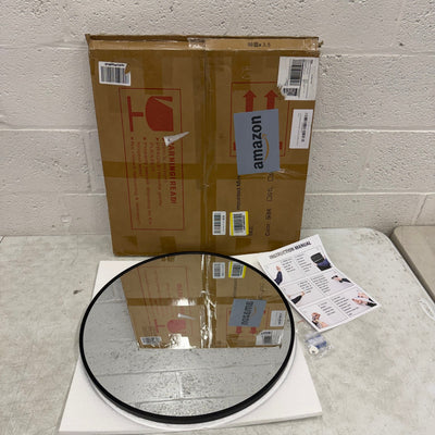 VooBang Round Mirror (20in) Wall Mounted, Simple & Modern, Metal Frame - Black