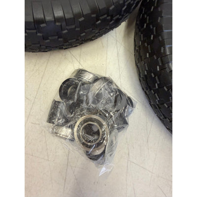 (2-PACK) 14.5x4-8 Wheels Flat Free Replacement Tires, Steel Rim, Universal Fit