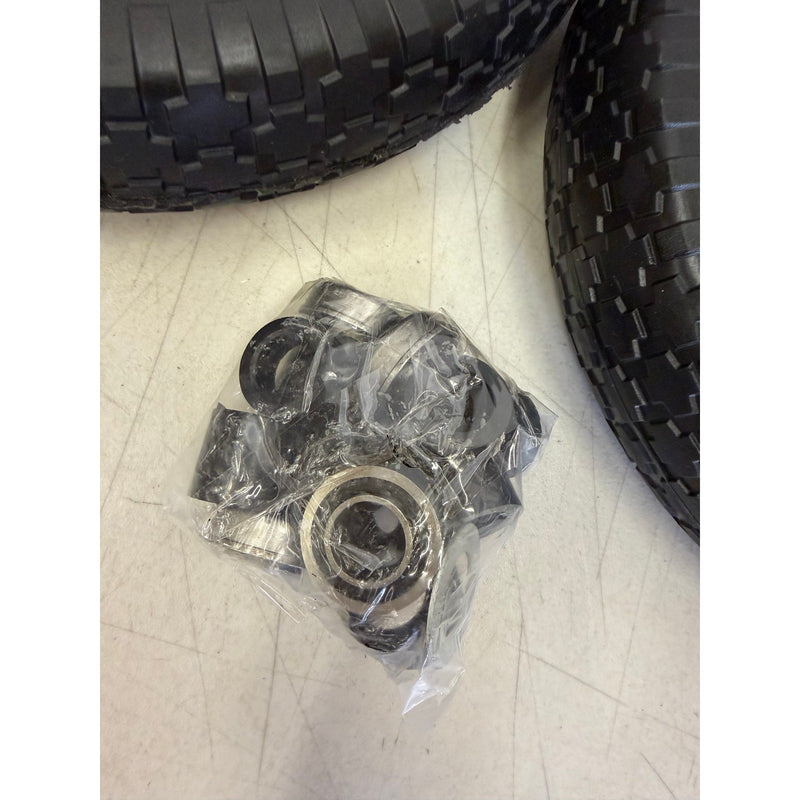 (2-PACK) 14.5x4-8 Wheels Flat Free Replacement Tires, Steel Rim, Universal Fit